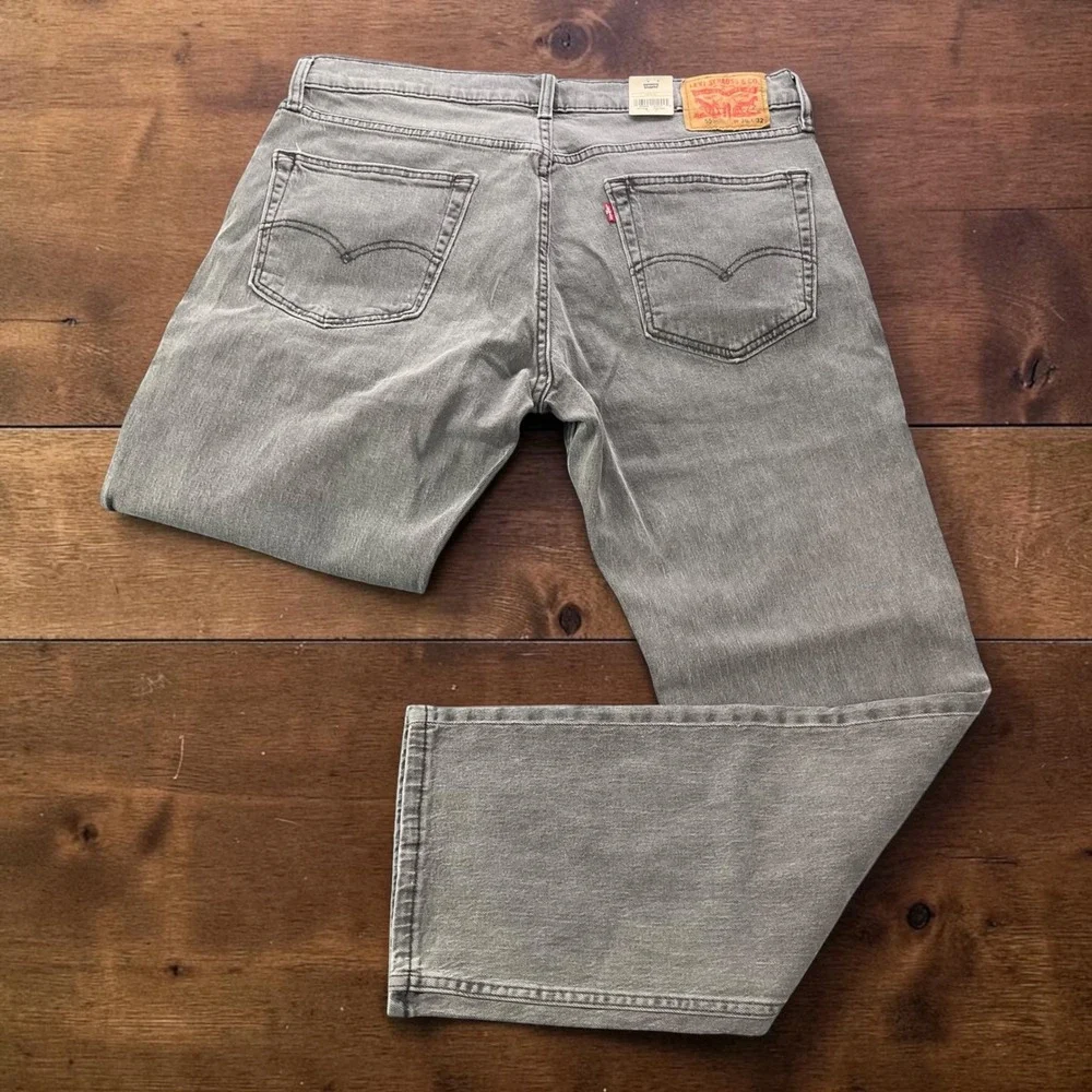 Levis 559 Relaxed Straight Jeans Mens 36x32 Grey Stretch Denim WaterLess Denim